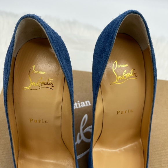 Christian Louboutin | Kate 100mm Velour Pumps - Picture 12 of 14